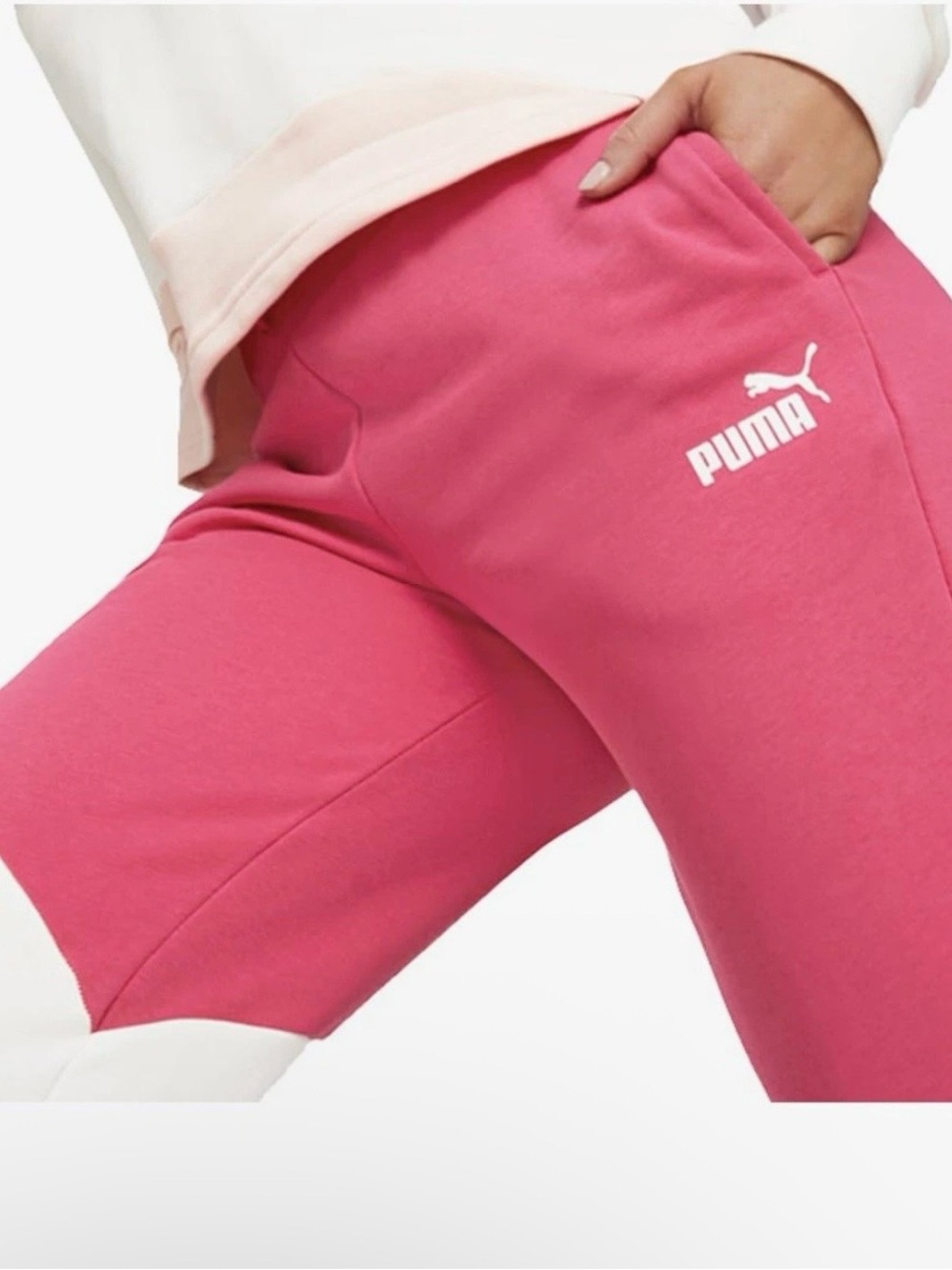 2 Puma Women's Power Cat Jogging Pants Pink Heather & Vivid Violet, XL - Picture 2 of 14
